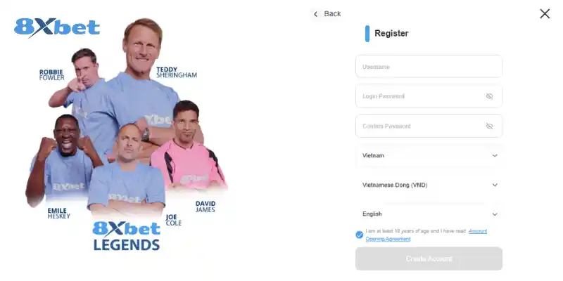 Link 8XBET: Hướng dẫn đăng ký, đăng nhập chi tiết Chi tiết cách đăng ký vào nhà cái 8XBET